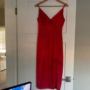 Elegant Red Spaghetti Strap Dress